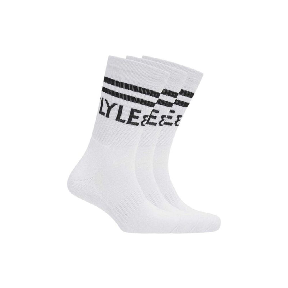 Lyle & Scott Mens Logo Crew Socks (Pack of 3) / Bright White